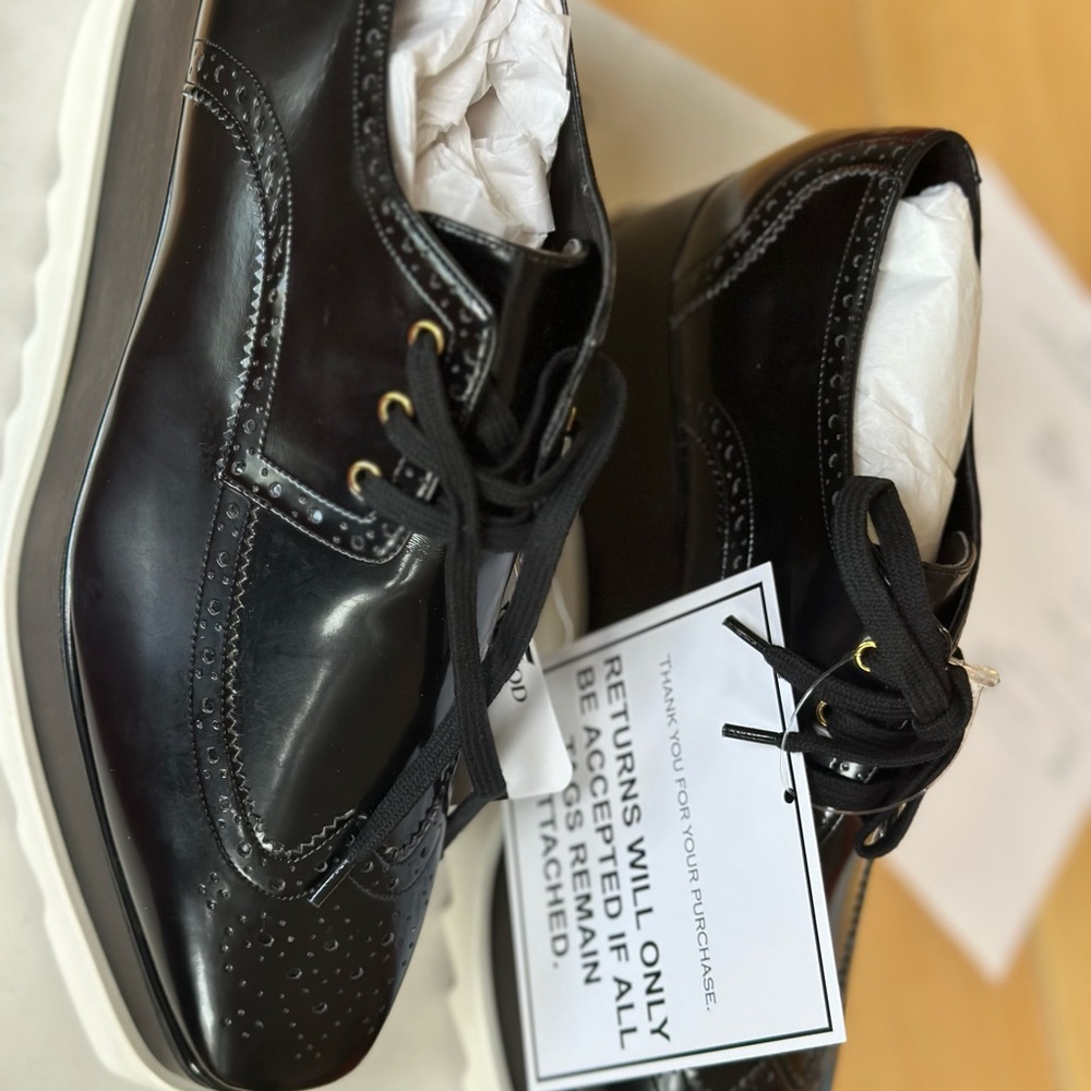 ❌SOLD❌NIB- STELLA McCARTNEY  faux leather Elyse Dane platform  brogue shoes 40 - Picture 11 of 15